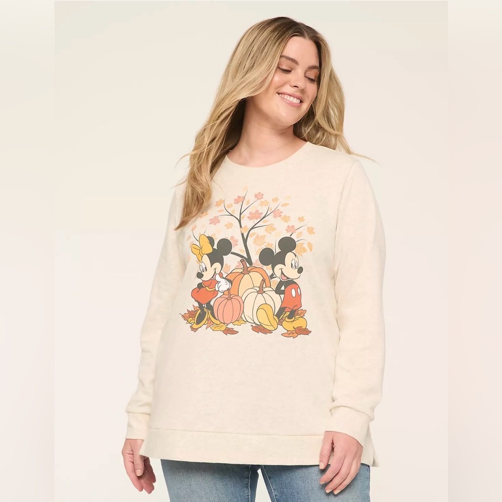 Women's Layne Bryant Disney Heather Grey Crew Neck Sweater Size:12